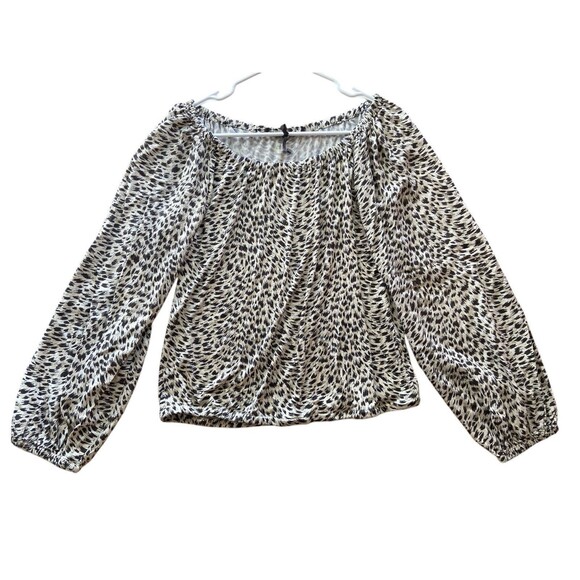 Anthropologie Womens Top Size S Cascais Off Shoulder Leopard‎ Print - Picture 6 of 12